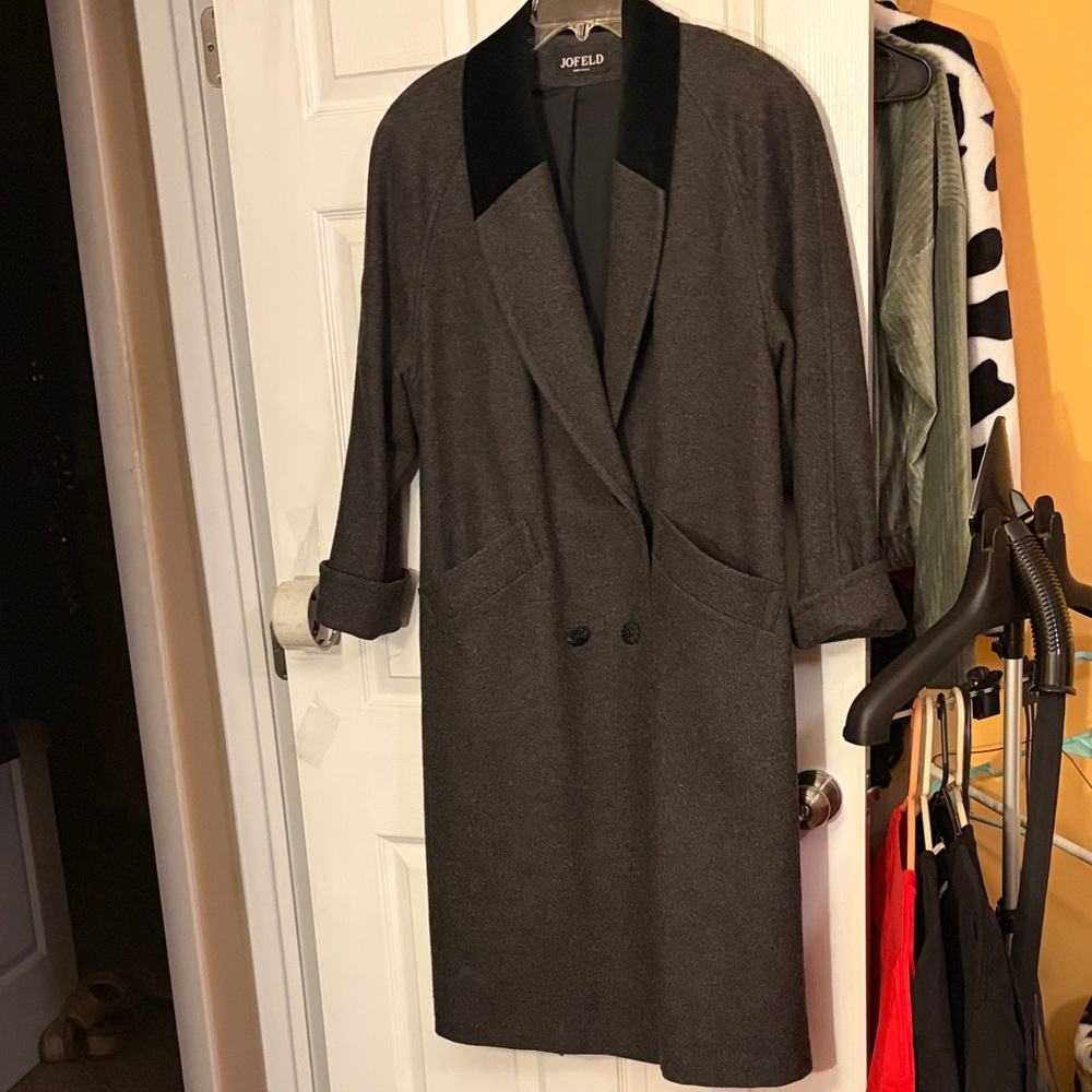 Jofeld Women's Black Double-Breasted Coat